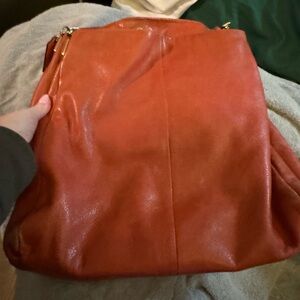 Coach Orange Leather Backpack